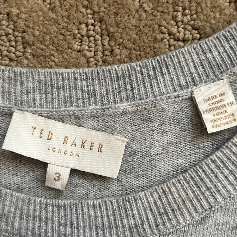 Ted Baker Light Gray Sweater with Bow Sleeve Detail - Picture 7 of 10